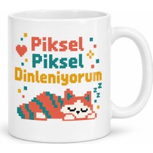 Defne Store Piksel Molası Tasarımlı Porselen Kupa - Model 460 Dfnbez