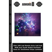 Armoris 10M 100 LED Damla Uçlu LED Işık Rgb Işık Siyah Kablo Kutlama Süsü Ev Süslemesi Köşe Lambası