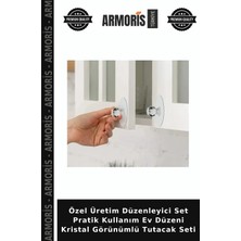 Armoris Özel Üretim Düzenleyici Set Pratik Kullanım Ev Düzeni Kristal Görünümlü Tutacak Seti