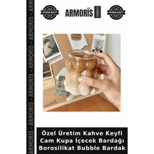 Armoris Özel Üretim Kahve Keyfi Cam Kupa Içecek Bardağı Borosilikat Bubble Bardak