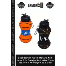 Armoris Özel Üretim Pratik Matara Açık Hava Ofis Suluğu Basketbol Topu Tasarımlı Akordiyon Su Şişesi