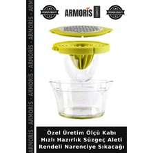 Armoris Özel Üretim Ölçü Kabı Hızlı Hazırlık Süzgeç Aleti Rendeli Narenciye Sıkacağı