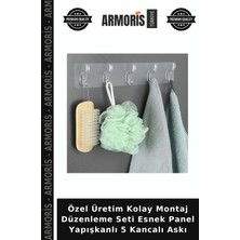 Armoris Özel Üretim Kolay Montaj Düzenleme Seti Esnek Panel Yapışkanlı 5 Kancalı Askı