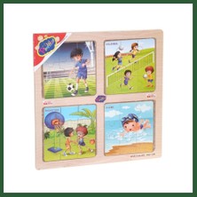 Bezos ONY-343/344/345/346 Ahşap Eğitici 4'lü Puzzle -Onyıl Bzst