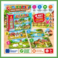 Bezos 3222 Çiftlik Süper Renkli Puzzle 4lü Mgc