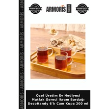 Armoris Özel Üretim Ev Hediyesi Mutfak Gereci Ikram Bardağı Decohandy 6'lı Cam Kupa 200 ml