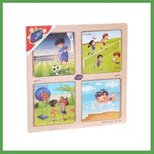 Bezos ONY-343/344/345/346 Ahşap Eğitici 4'lü Puzzle -Onyıl Mgc