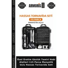 Armoris Özel Üretim Gözlük Tamiri Hobi Aletleri 115 Parça Manyetik Uçlu Hassas Tornavida Seti