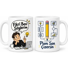 Nida Fikir ve Plan 2'li Porselen Kupa Seti - Model 494 Nıda
