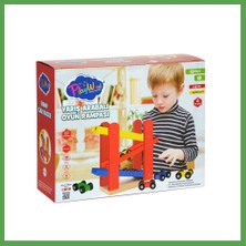 Bezos ONY-382 Playwood Ahşap Yarış Arabalı Oyun Rampası-Onyıl Mgc
