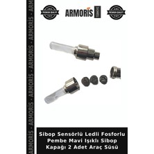 Armoris Sibop Sensörlü Ledli Fosforlu Pembe Mavi Işıklı Sibop Kapağı 2 Adet Araç Süsü