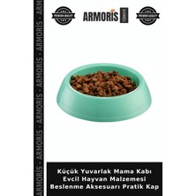 Armoris Küçük Yuvarlak Mama Kabı Evcil Hayvan Malzemesi Beslenme Aksesuarı Pratik Kap