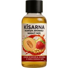 Royal Rain Store Masaj Yağı ve Kayganlaştırıcı Beraber Tek Üründe Çilek Kavun Jojaba Karışık Aromalı ve Mango Gül Sandal Ağacı Karışık Kokulu 2li Masaj Yağı Seti Hediyeli