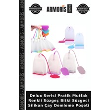 Armoris Delux Serisi Pratik Mutfak Renkli Süzgeç Bitki Süzgeci Silikon Çay Demleme Poşeti