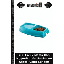 Armoris Ikili Küçük Mama Kabı Hijyenik Ürün Beslenme Gereci Canlı Renkler