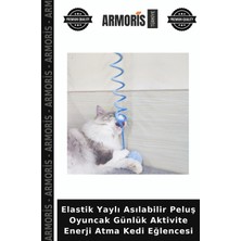 Armoris Elastik Yaylı Asılabilir Peluş Oyuncak Günlük Aktivite Enerji Atma Kedi Eğlencesi