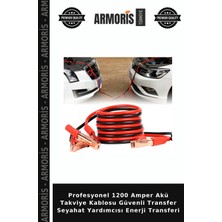 Armoris Profesyonel 1200 Amper Akü Takviye Kablosu Güvenli Transfer Seyahat Yardımcısı Enerji Transferi