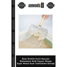 Armoris Özel Üretim Evcil Hayvan Malzemesi Kedi Eşyası Ahşap Saplı Metal Kum Temizleme Küreği
