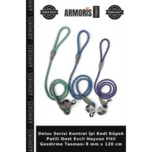 Armoris Delux Serisi Kontrol Ipi Kedi Köpek Patili Dost Evcil Hayvan Fitil Gezdirme Tasması 8 mm x 120 cm