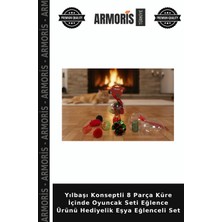 Armoris Yılbaşı Konseptli 8 Parça Küre Içinde Oyuncak Seti Eğlence Ürünü Hediyelik Eşya Eğlenceli Set