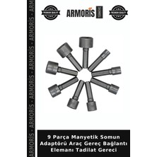 Armoris 9 Parça Manyetik Somun Adaptörü Araç Gereç Bağlantı Elemanı Tadilat Gereci