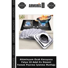 Armoris Alüminyum Ocak Koruyucu Folyo 10 Adet Ev Düzeni Yemek Pişirme Işletme Mutfağı