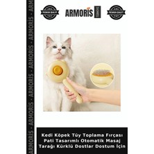 Armoris Kedi Köpek Tüy Toplama Fırçası Pati Tasarımlı Otomatik Masaj Tarağı Kürklü Dostlar Dostum Için