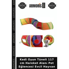 Armoris Kedi Oyun Tüneli 117 cm Hareket Alanı Pet Eğlencesi Evcil Hayvan