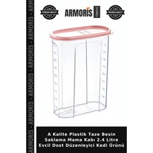 Armoris A Kalite Plastik Taze Besin Saklama Mama Kabı 2.4 Litre Evcil Dost Düzenleyici Kedi Ürünü