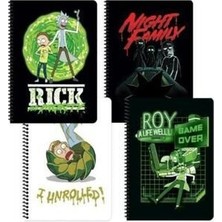 TeknoKapsül Keskin Color Rick And Morty A4 80 Yaprak Kar Spiralli Karton Kapak Defter