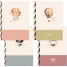 TeknoKapsül Keskin Color 20X28 100 Yaprak Kareli Spiralli Sert Kapak La Plume Balloon Defter