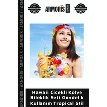 Armoris Hawaii Çiçekli Kolye Bileklik Seti Gündelik Kullanım Tropikal Stil