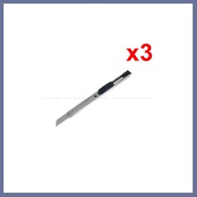 Bezos Metal Dar Maket Bıçağı Ince Falçata 9mm 3 Adet Dlra