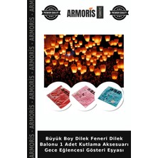 Armoris Büyük Boy Dilek Feneri Dilek Balonu 1 Adet Kutlama Aksesuarı Gece Eğlencesi Gösteri Eşyası
