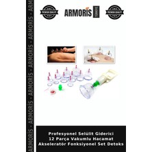 Armoris Profesyonel Selülit Giderici 12 Parça Vakumlu Hacamat Akseleratör Fonksiyonel Set Detoks