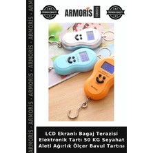 Armoris LCD Ekranlı Bagaj Terazisi Elektronik Tartı 50 kg Seyahat Aleti Ağırlık Ölçer Bavul Tartısı
