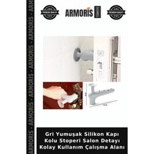 Armoris Gri Yumuşak Silikon Kapı Kolu Stoperi Salon Detayı Kolay Kullanım Çalışma Alanı