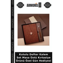 Armoris Kutulu Defter Kalem Set Masa Üstü Kırtasiye Ürünü Özel Gün Hediyesi