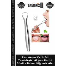 Armoris Paslanmaz Çelik Dil Temizleyici Akşam Rutini Günlük Bakım Hijyenik Alet