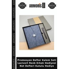 Armoris Promosyon Defter Kalem Seti Lacivert Renk Erkek Hediyesi Not Defteri Kutulu Hediye