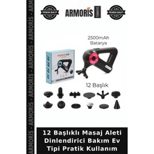 Armoris 12 Başlıklı Masaj Aleti Dinlendirici Bakım Ev Tipi Pratik Kullanım