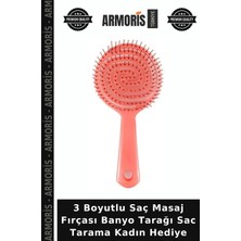 Armoris 3 Boyutlu Saç Masaj Fırçası Banyo Tarağı Sac Tarama Kadın Hediye