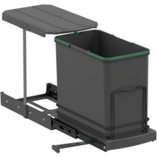 Elarque S-2571-A Teleskopik Raylı Plastik 24 Lt. Antrasit Çöp Kovası
