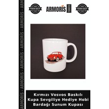 Armoris Kırmızı Vosvos Baskılı Kupa Sevgiliye Hediye Hobi Bardağı Sunum Kupası