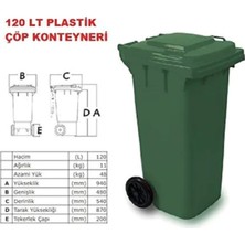 Elarque 1. Kalite Isıya Dayanıklı Çöp Konteyneri Tekerlekli Endüstriyel Çöp Kovası