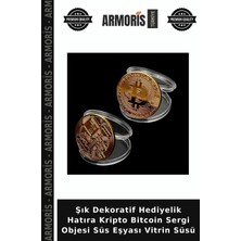 Armoris Şık Dekoratif Hediyelik Hatıra Kripto Bitcoin Sergi Objesi Süs Eşyası Vitrin Süsü