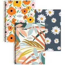 TeknoKapsül Keskin A4 80 Yaprak Kareli Pp Kapak Spiralli La Plume Flowers Defter