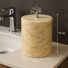 Elarque ???? Polen Stone Bal Mermer Kapaklı Çöp - Atık Kovası