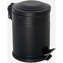 Elarque Efor Metal Vintage Çöp Kovası Siyah 5lt