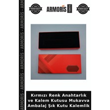Armoris Kırmızı Renk Anahtarlık ve Kalem Kutusu Mukavva Ambalaj Şık Kutu Kalemlik